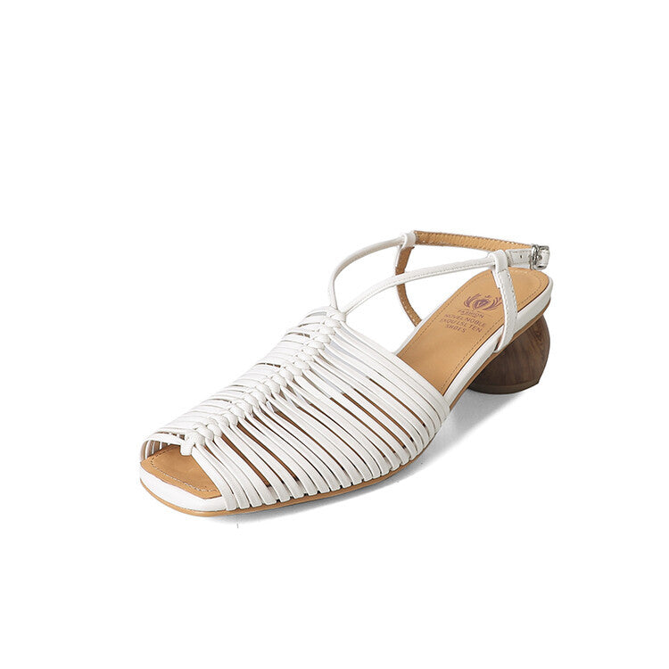 Retro Roman Sandalen mit Chunky Heel – Bild 2 | LuxeStyle