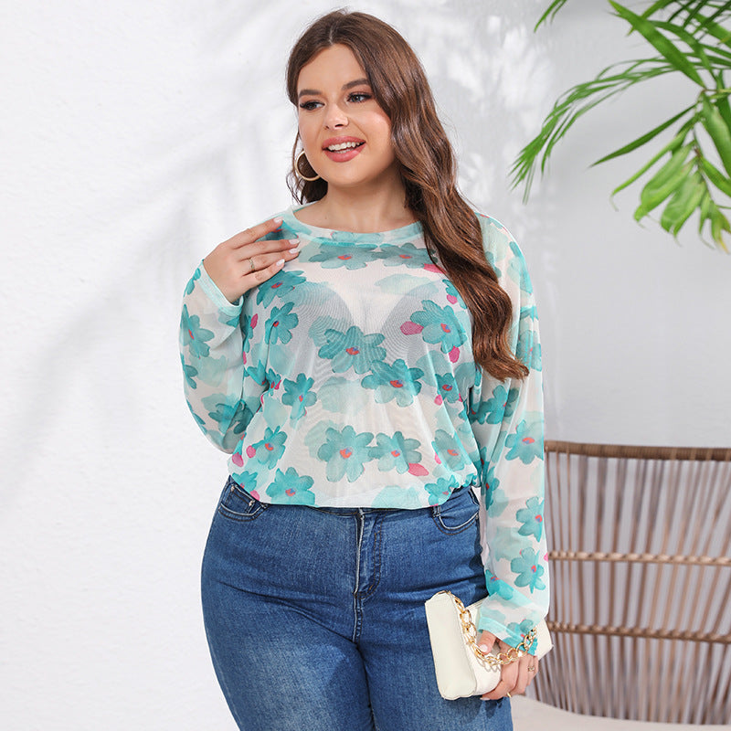 Lässiges Langarmshirt mit Print und Rundhals