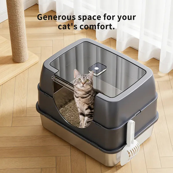 Galaxy Edelstahl-Katzentoilette Grau
