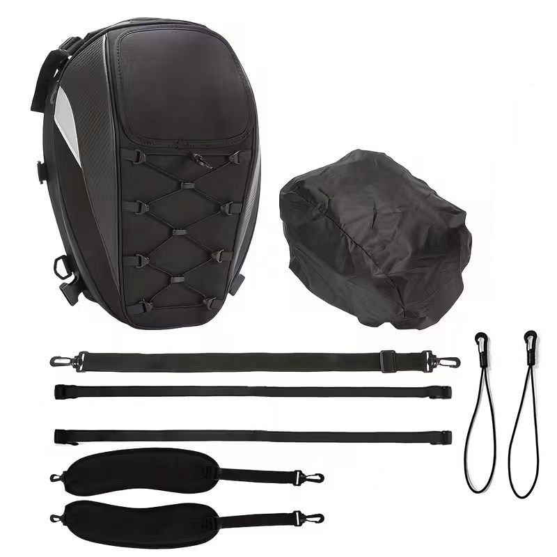 Motorrad-Hecktasche, Grau