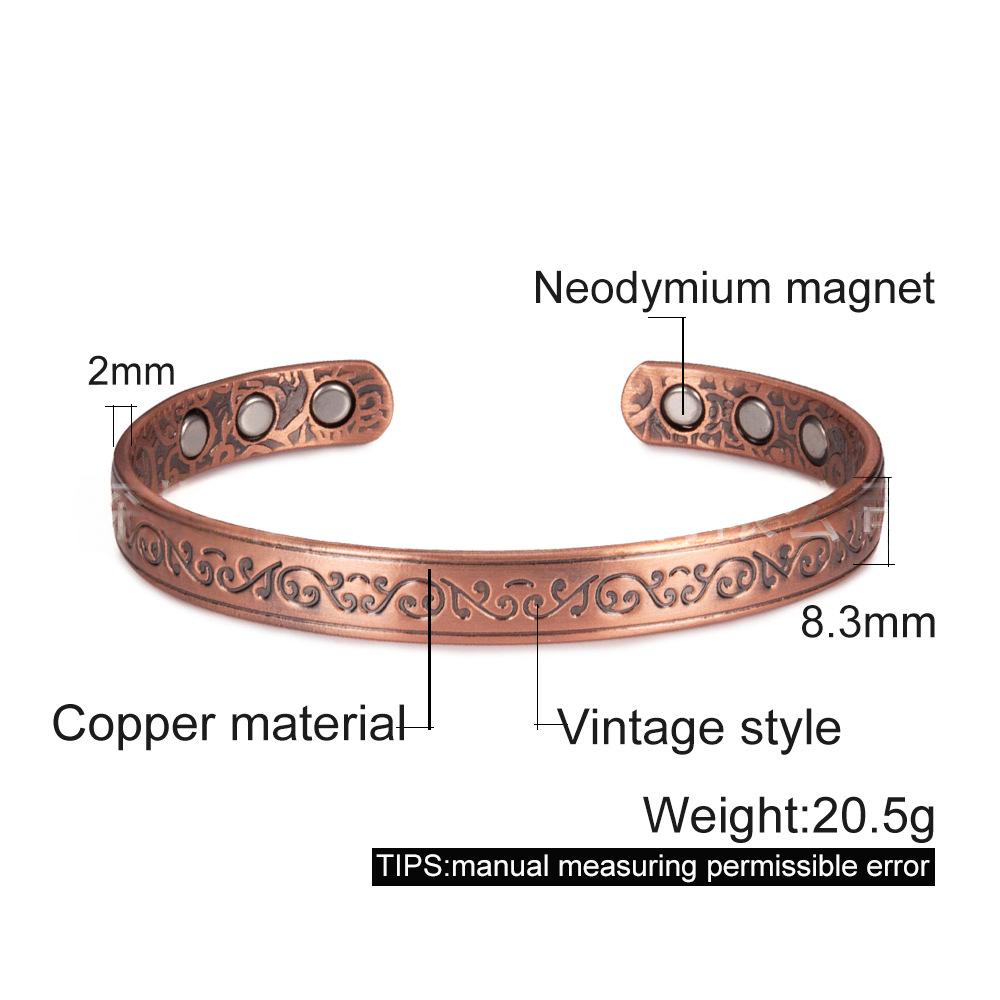 Kupfer-Magnetarmband mit Arabeskenmuster