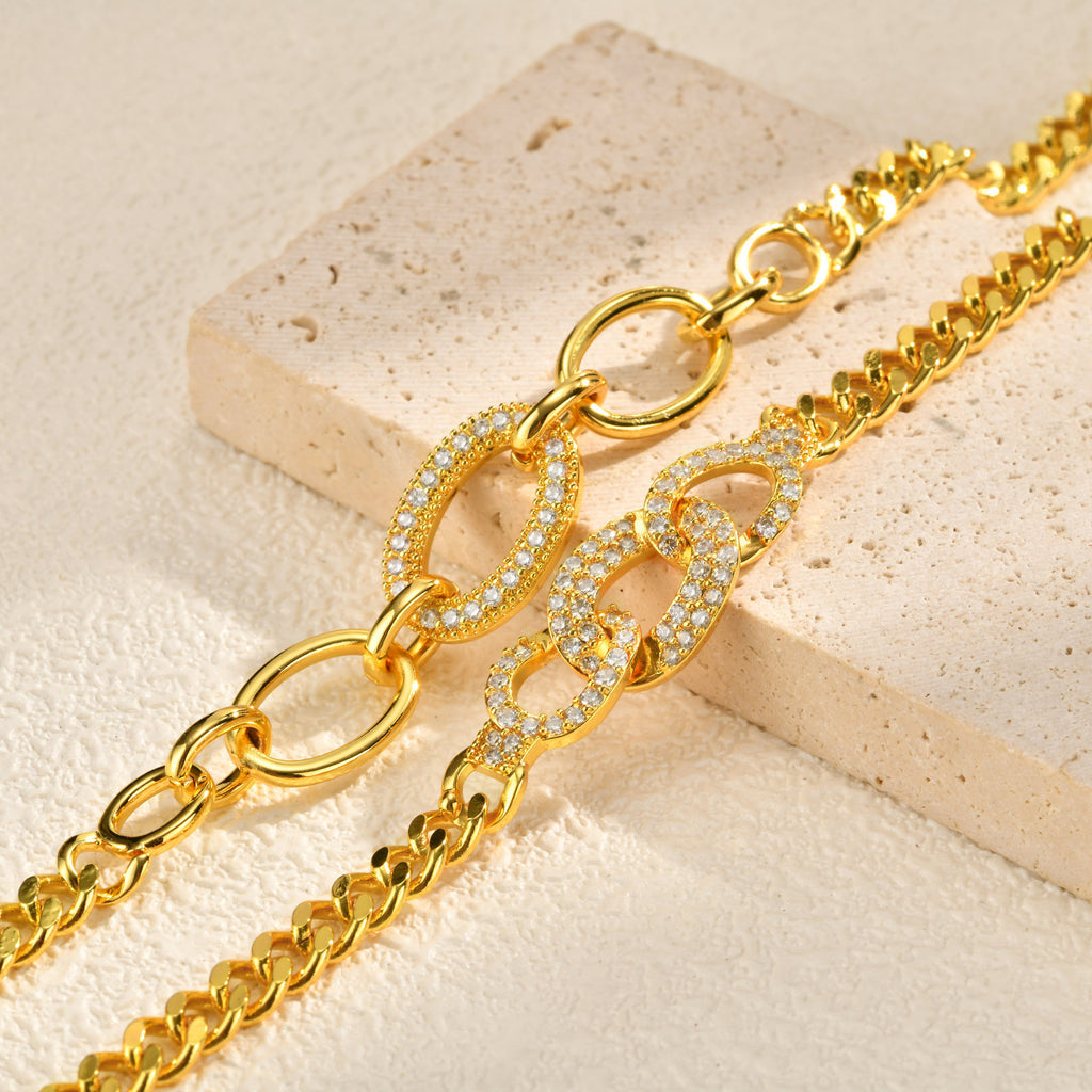 Zirkon-Armreif mit Mikro-Pavé und ovalem Ring – Bild 6 | LuxeStyle