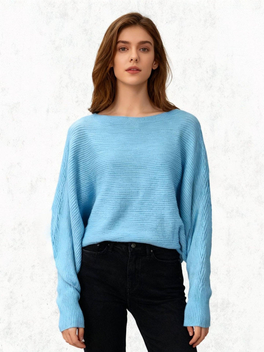 Strickpullover mit Fledermausärmeln