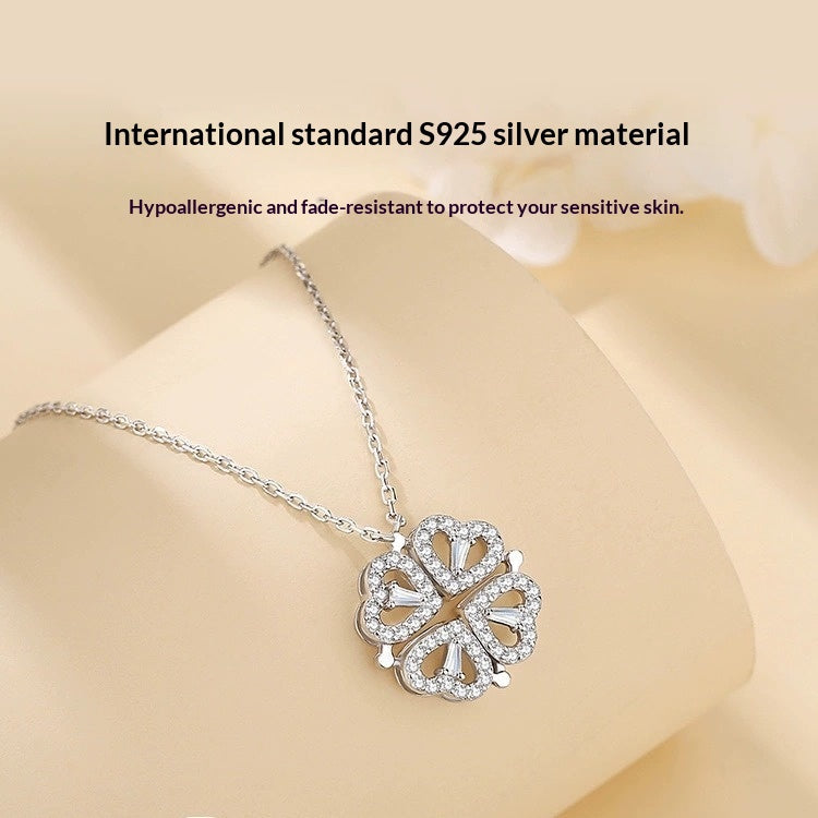 Kleeblatt-Halskette aus 925er Sterlingsilber