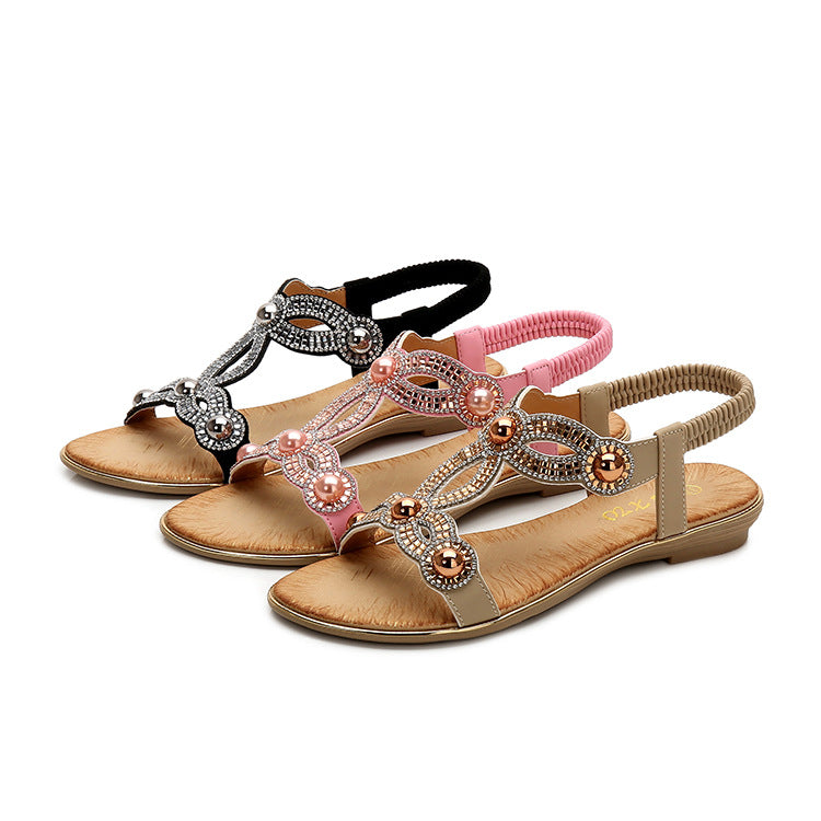 Grosse Zehensteg-Sandalen mit Strass – Bild 3 | LuxeStyle