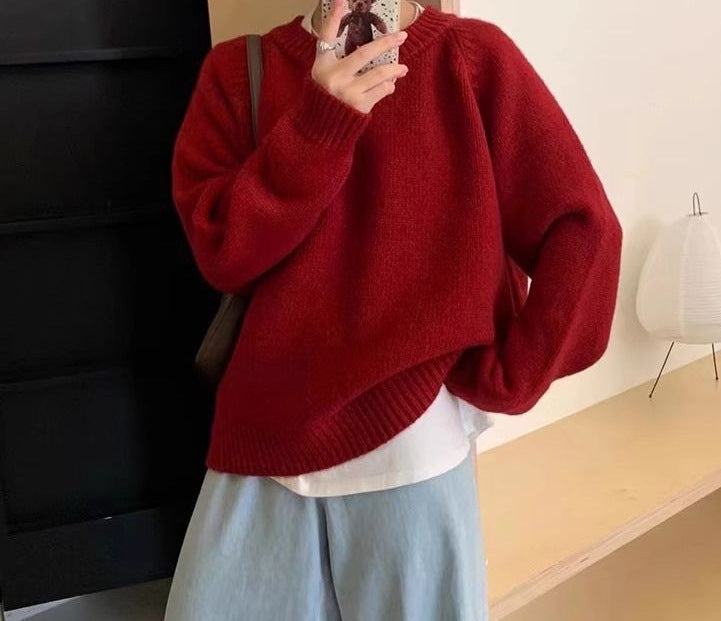 Damen Strickpullover mit Rundhals und langen Ärmeln – Ansicht 6