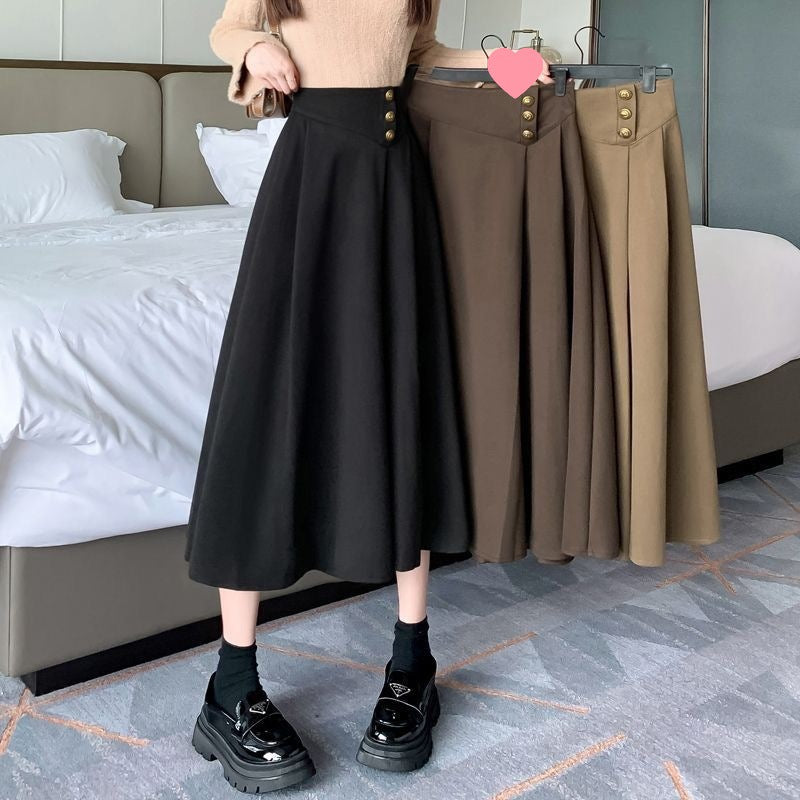 Eleganter Midirock aus Wolle mit hohem Bund
