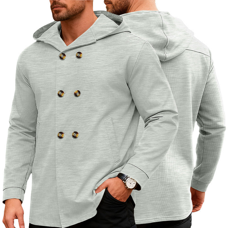 Herren Kapuzen-Trenchcoat, schmal geschnitten