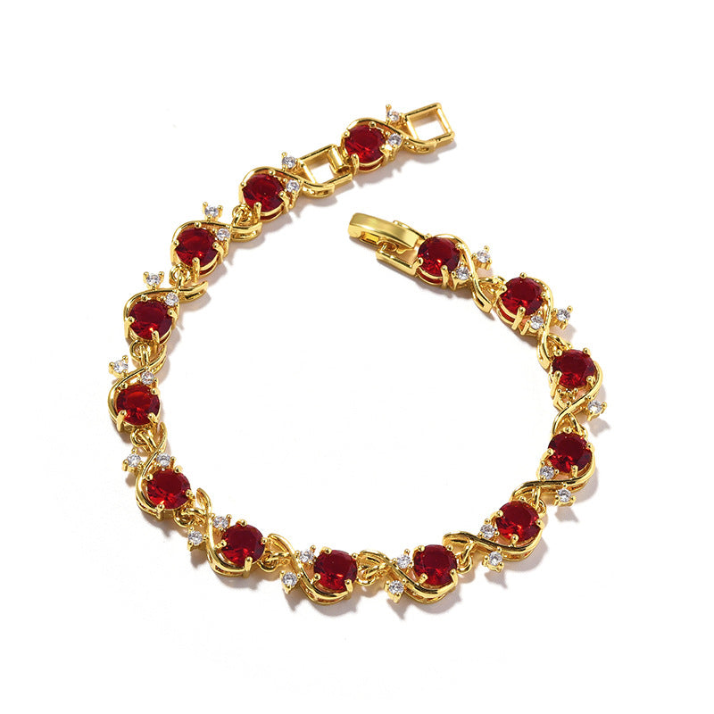 Damen Armband mit Zirkonia, rund | LuxeStyle
