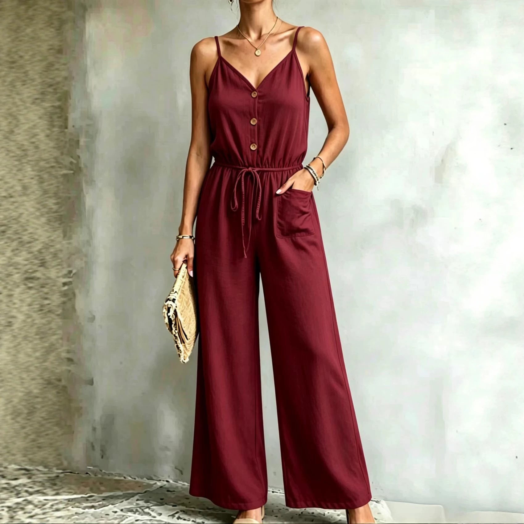 Eleganter Damen-Jumpsuit mit weitem Bein