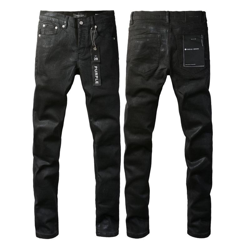Slim Fit Jeans in Lila-Schwarz