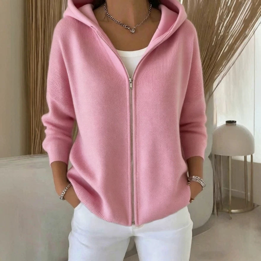 Strick-Hoodie mit Reissverschluss
