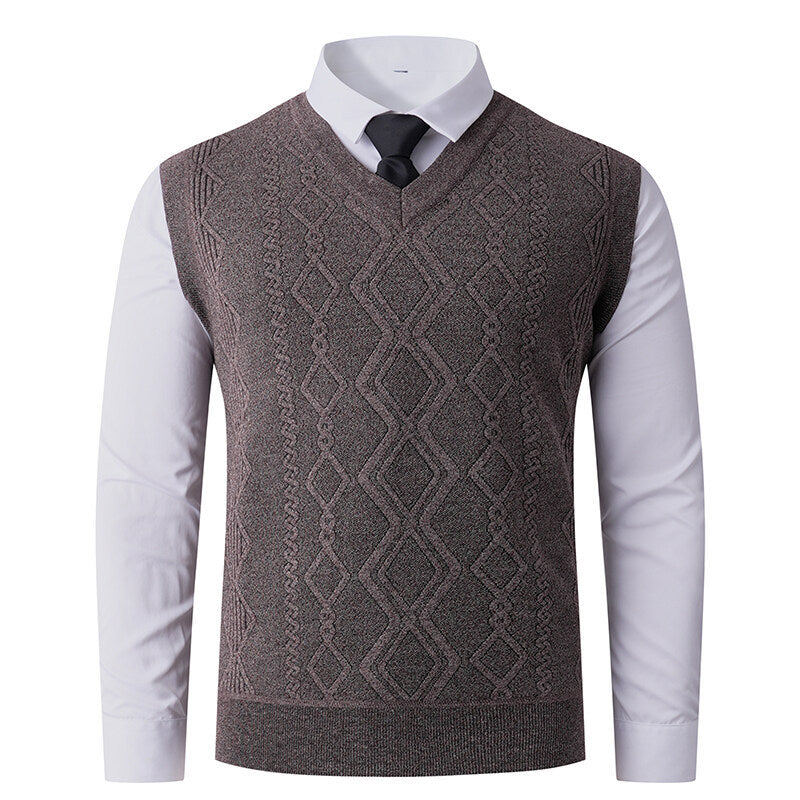 Trendiges V-Neck Fleece-Gilet für junge Männer – Bild 3 | LuxeStyle