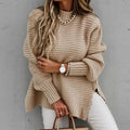 Strickpullover mit Rundhals und Knöpfen