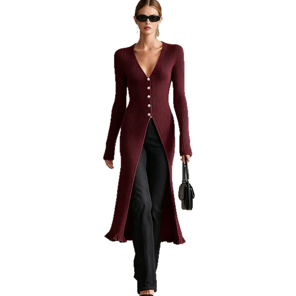 Langer Strick-Cardigan für Damen – Bild 3 | LuxeStyle