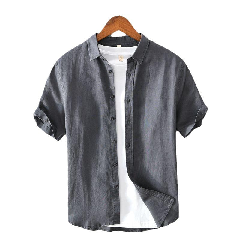 Kurzarm Leinenhemd für Herren | LuxeStyle