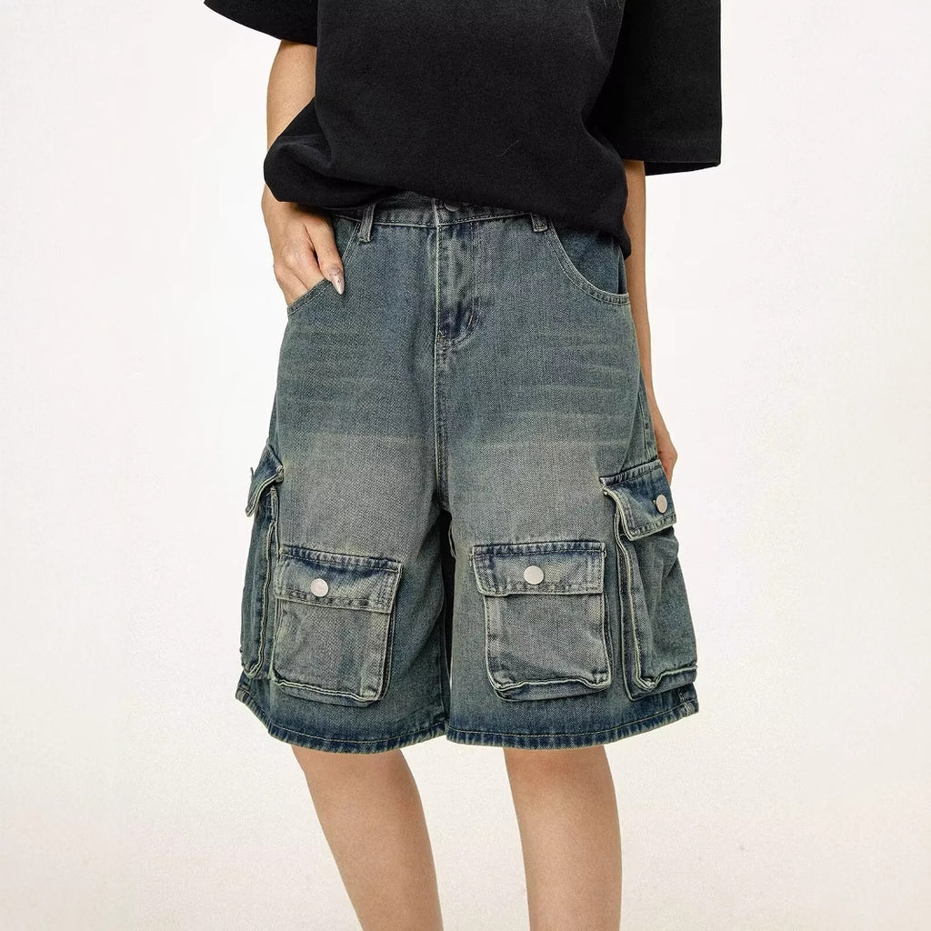 Vintage Loose Fit Denim Shorts für Herren