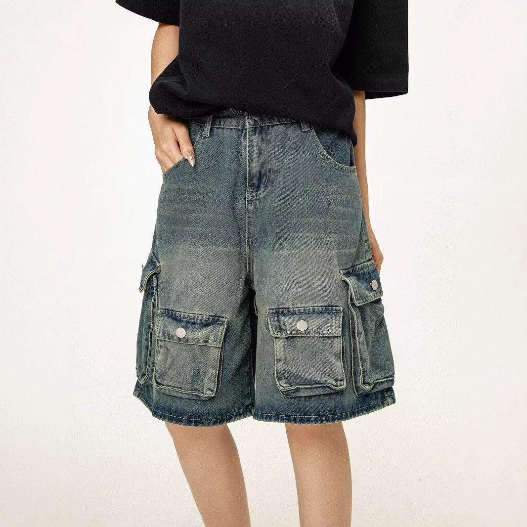 Vintage Loose Fit Denim Shorts für Herren