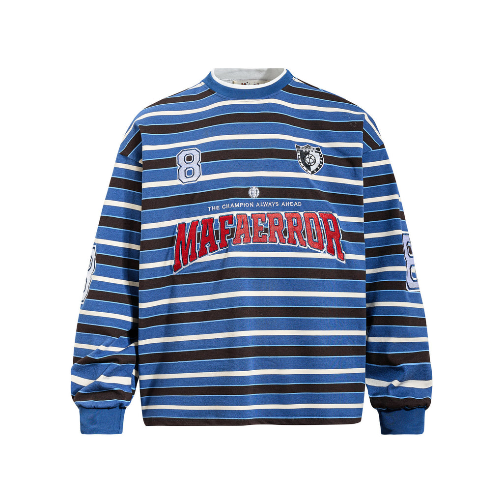 Retro-Sweatshirt mit Streifen und Stickerei