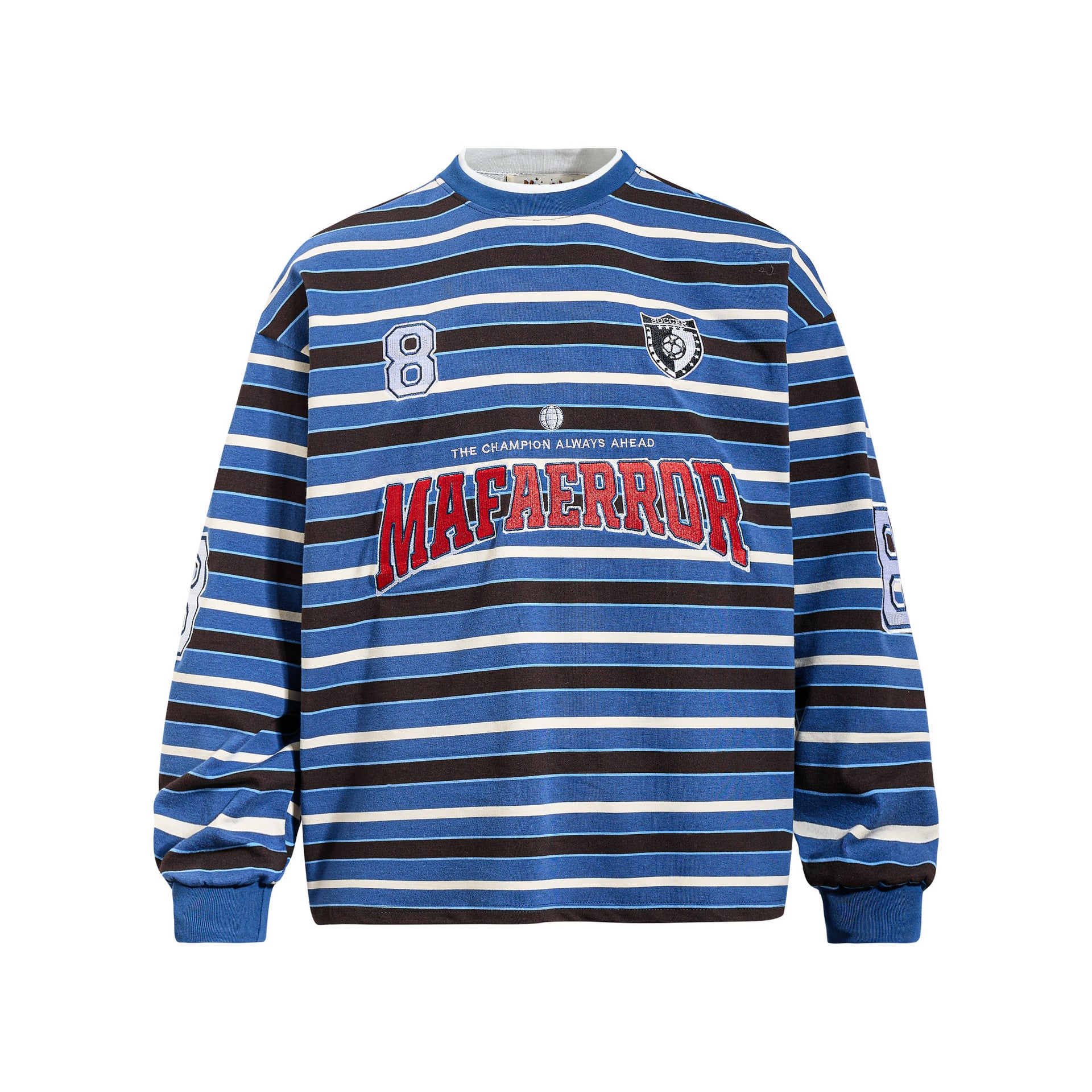 Retro-Sweatshirt mit Streifen und Stickerei
