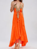Orangefarbene Sommerkleid