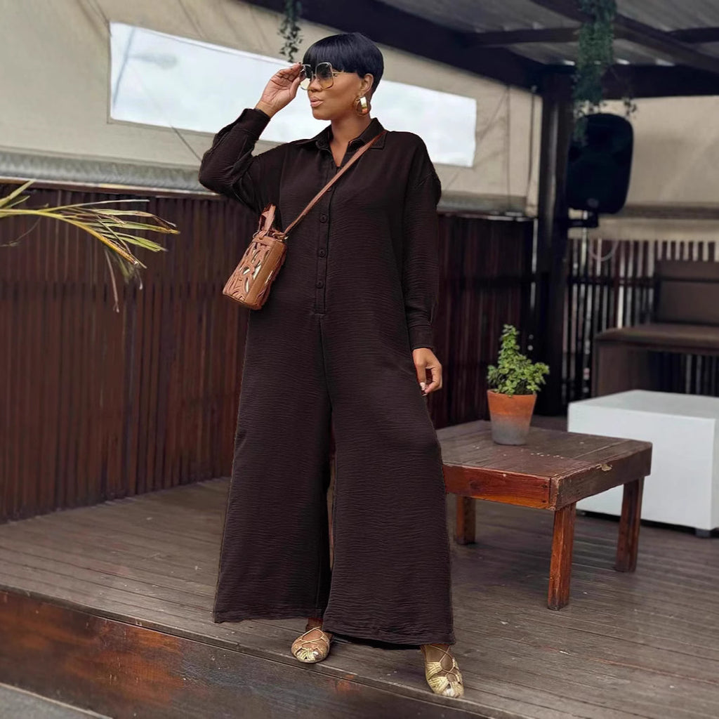 Langer Damen-Overall mit weiter Hose