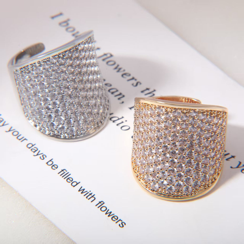 Voll-Diamant Statement Ring japanisch-koreanisch