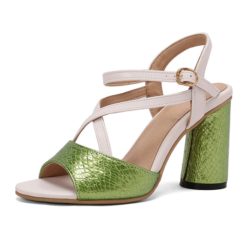 Sandalen mit klobigem Absatz und offener Spitze – Bild 5 | LuxeStyle
