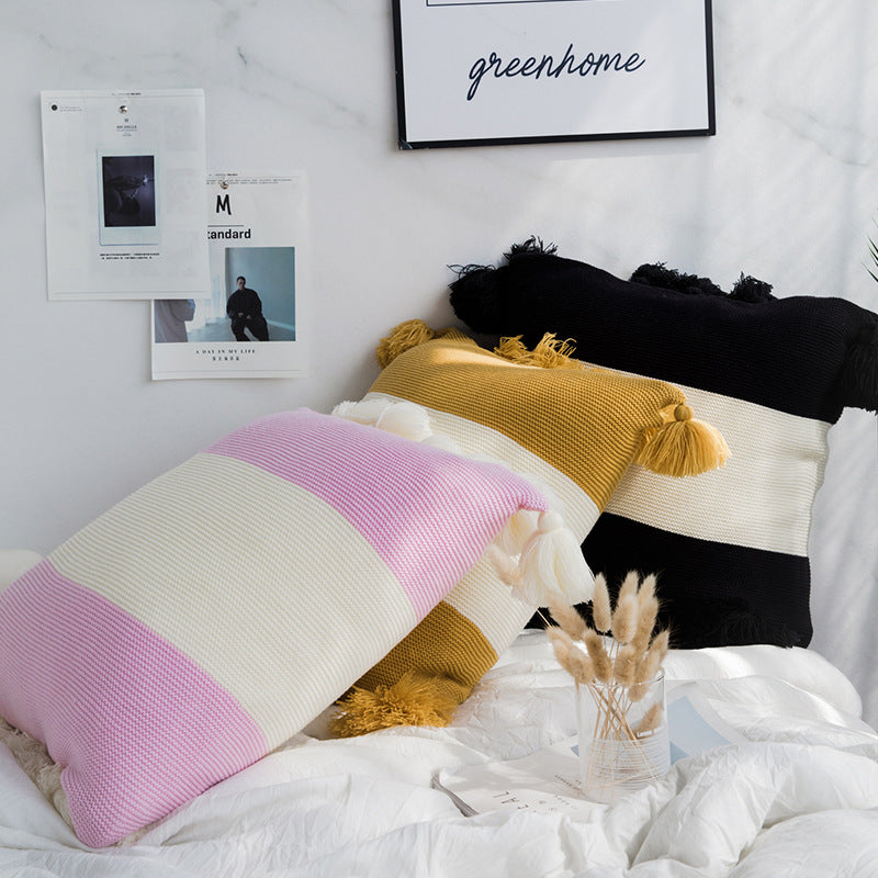 Kissenbezug aus Baumwolle mit Streifen – Bild 3 | LuxeStyle