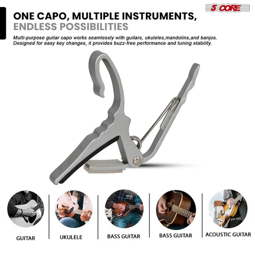 5Core Kapodaster Set für Gitarre & Saiteninstrumente