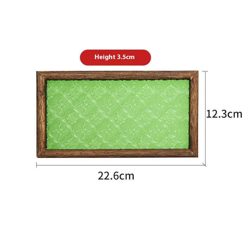 Retro Begonien-Tablett aus Holz und Glas – Bild 5 | LuxeStyle