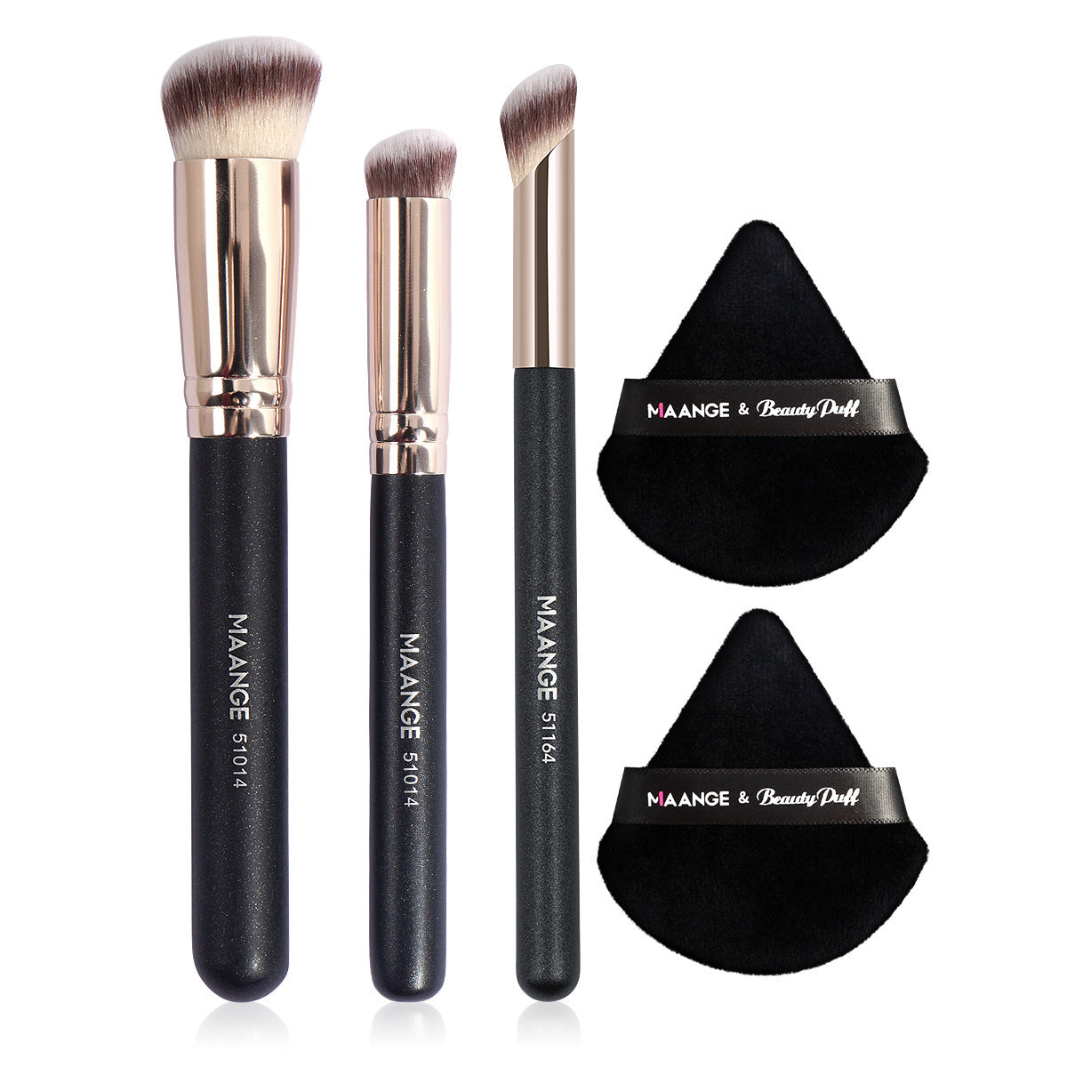 Makeup Pinsel & Dreiecks-Puderquasten-Set