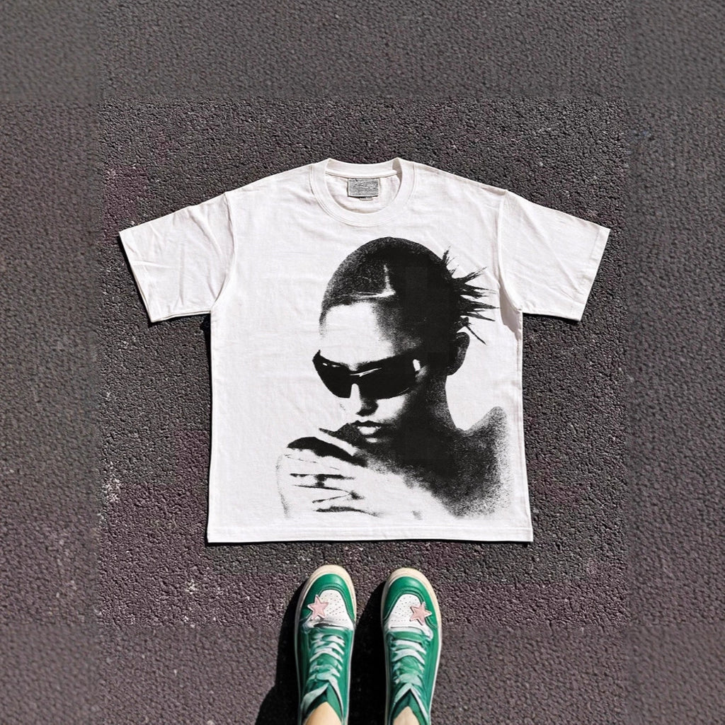 Print-Loose-Fit-Shortsleeve-T-Shirt für Paare