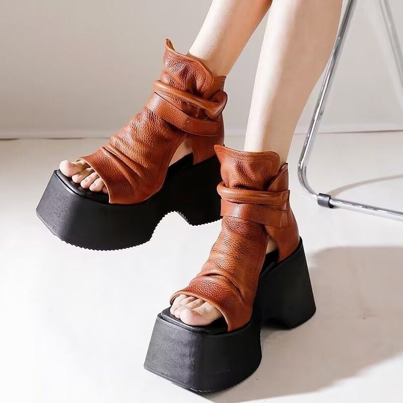 Retro Plateau High-Top Sandalen – Bild 3 | LuxeStyle