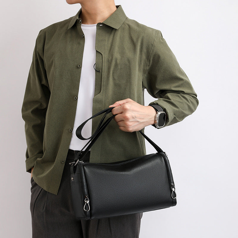 Grosses Leder-Crossbody-Bag