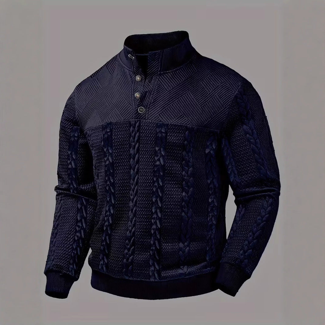 Retro Casual Pullover mit Stehkragen