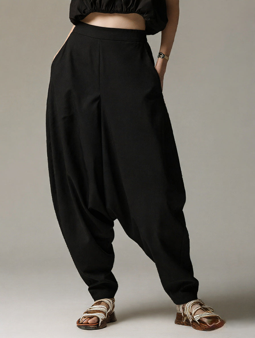 High-Waist Relaxed Fit Hose mit weitem Bein