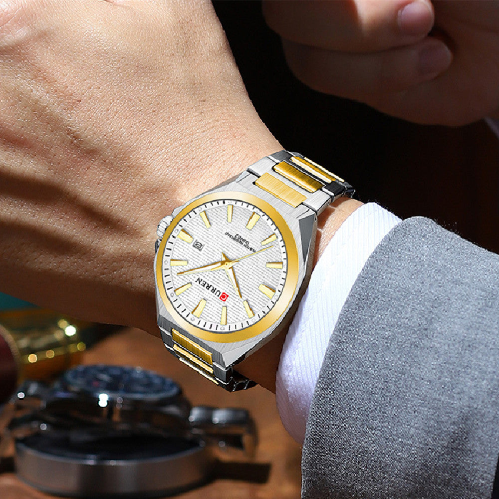 Retro-Minimalistische Herrenuhr mit großem Zifferblatt
