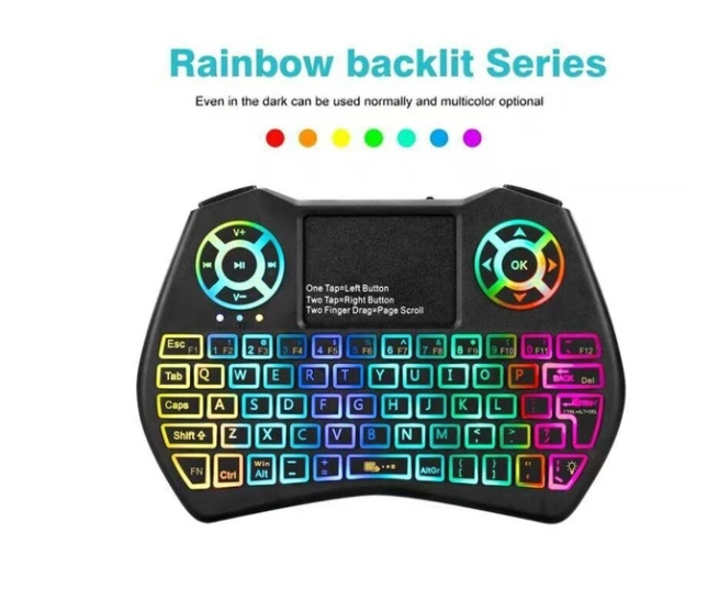 Mini Wireless Tastatur mit Touchpad und RGB-Beleuchtung