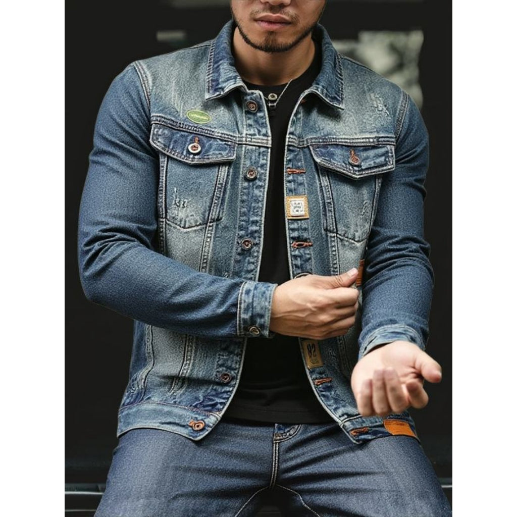 Taillierte Jeansjacke für Herren – Y098S – Ansicht 4