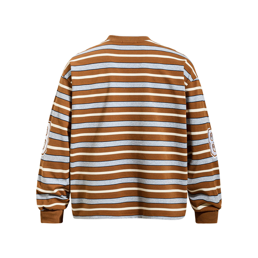 Retro-Sweatshirt mit Streifen und Stickerei