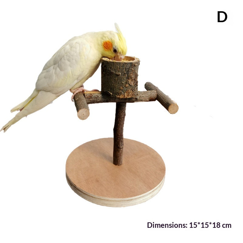 Vogel-Trainingsständer aus Massivholz