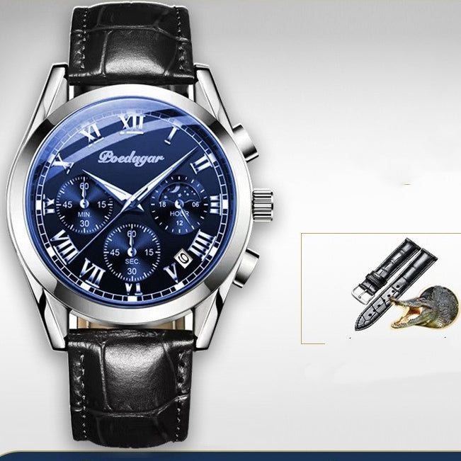 Lederarmbanduhr für Unis