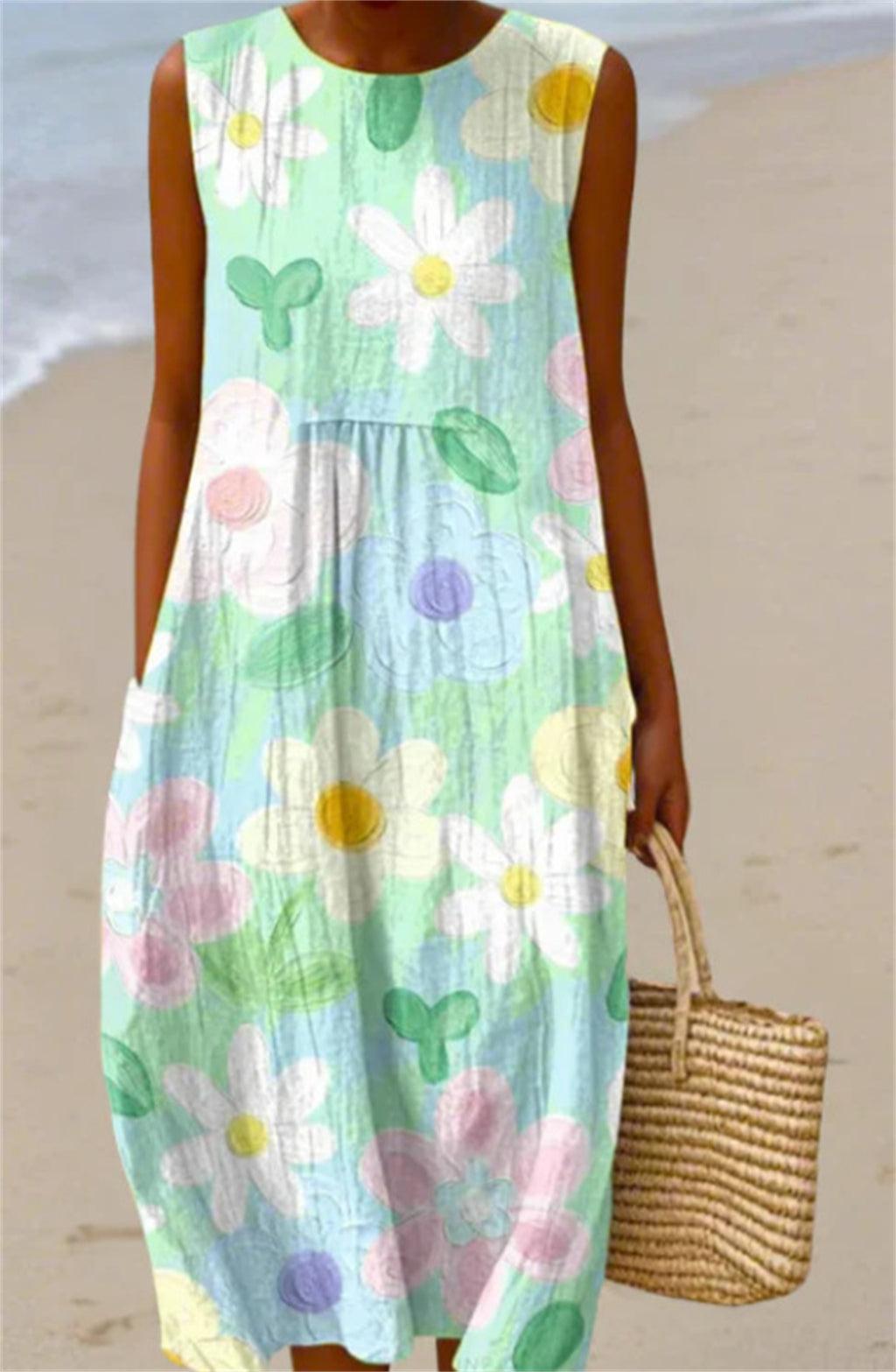 Ärmelloses Casual Maxikleid mit Print – Bild 13 | LuxeStyle