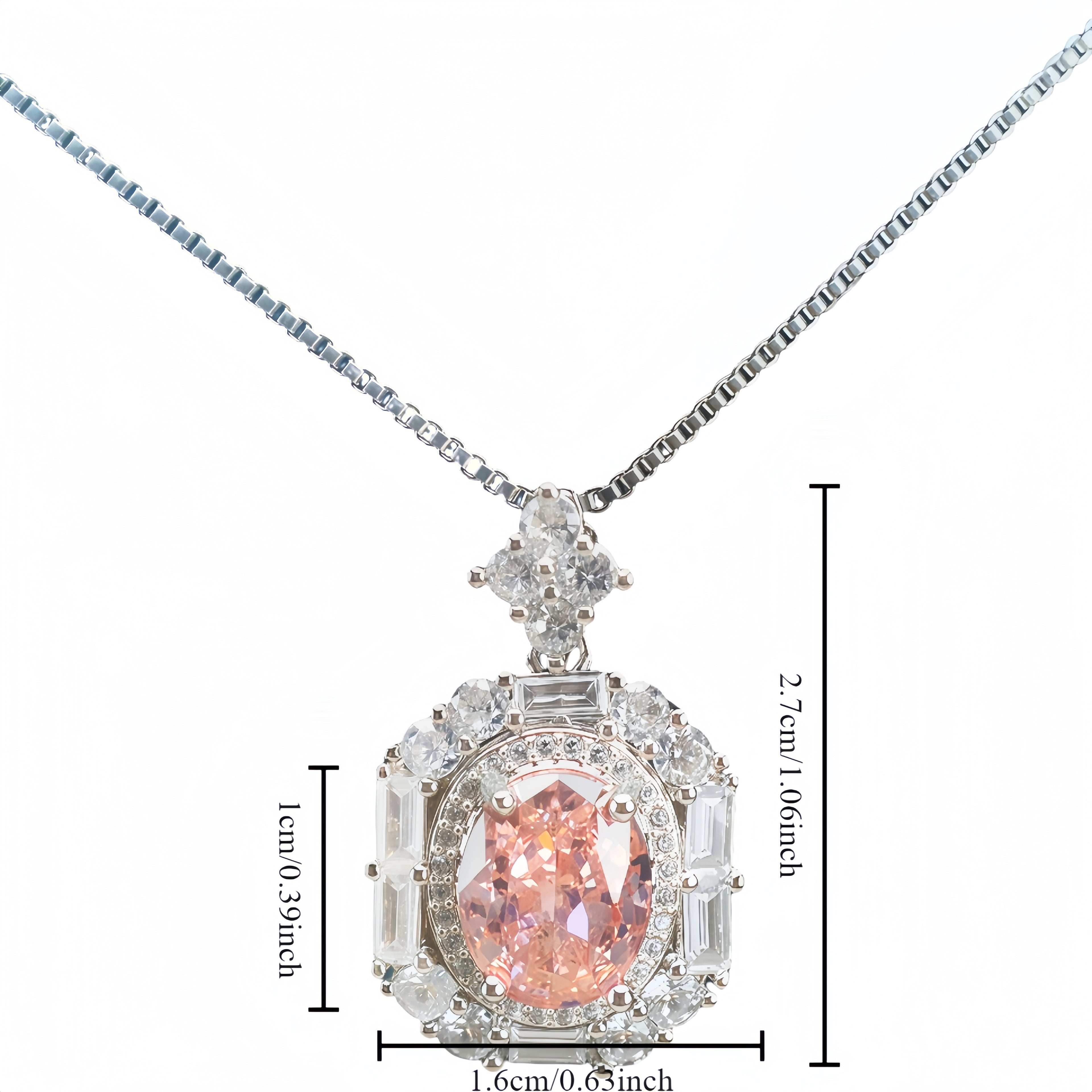 Eleganter Halo-Anhänger mit ovalem Zirkonia