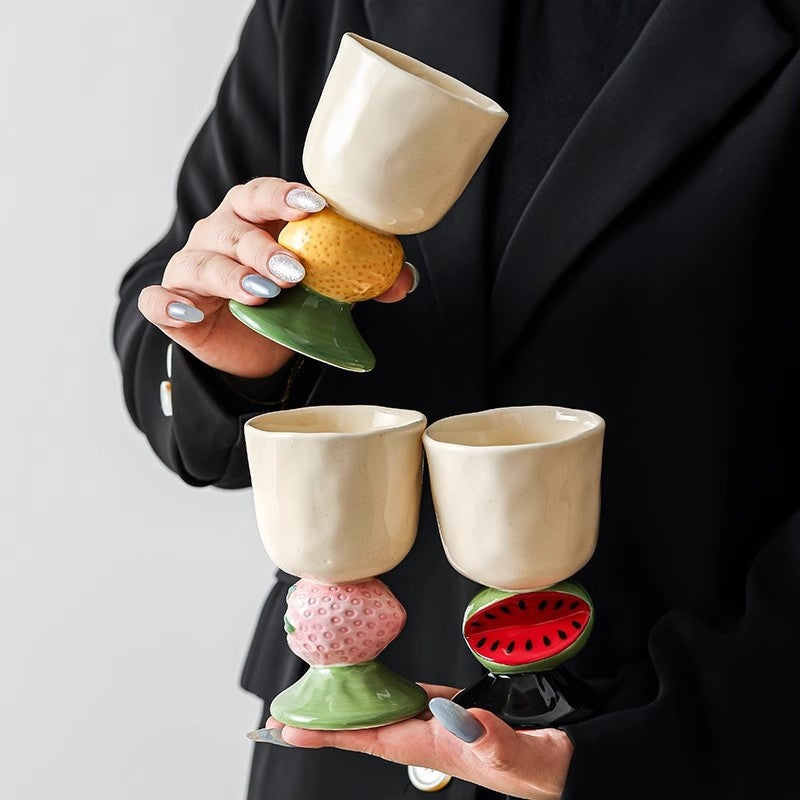 Keramik-Becher mit Frucht-Design | LuxeStyle