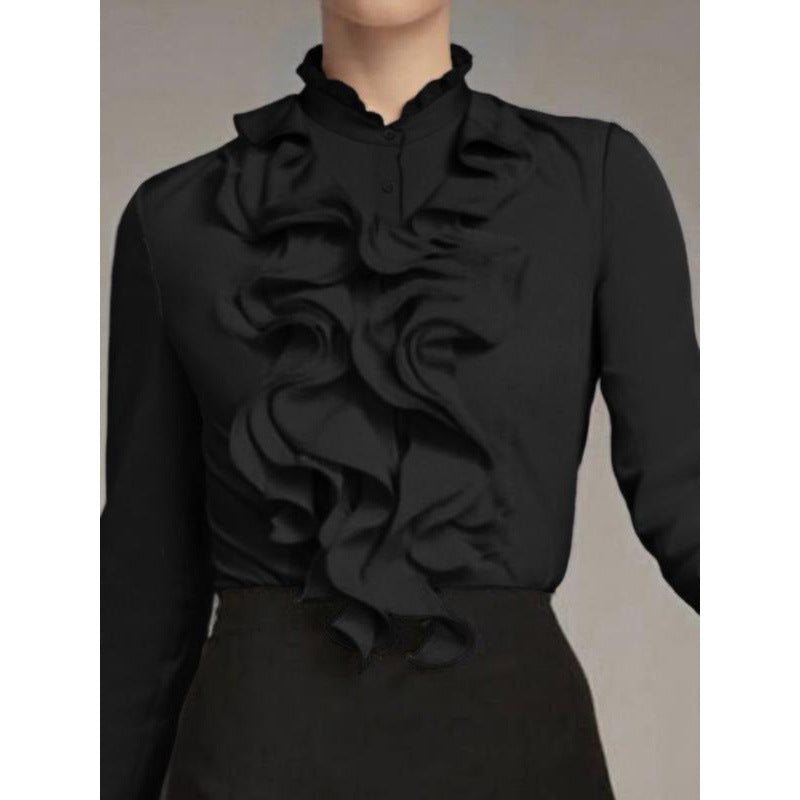 Damen Rüschen-Shirt mit Knöpfen – Bild 6 | LuxeStyle