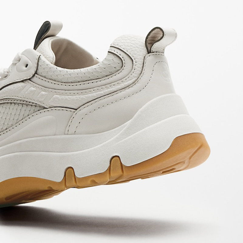 Damen Sneaker aus Rindsleder mit dicker Sohle