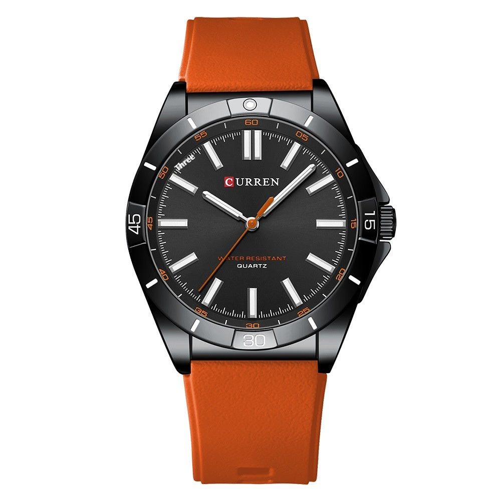 Unisex-Runduhr mit Silikonarmband, wasserdicht