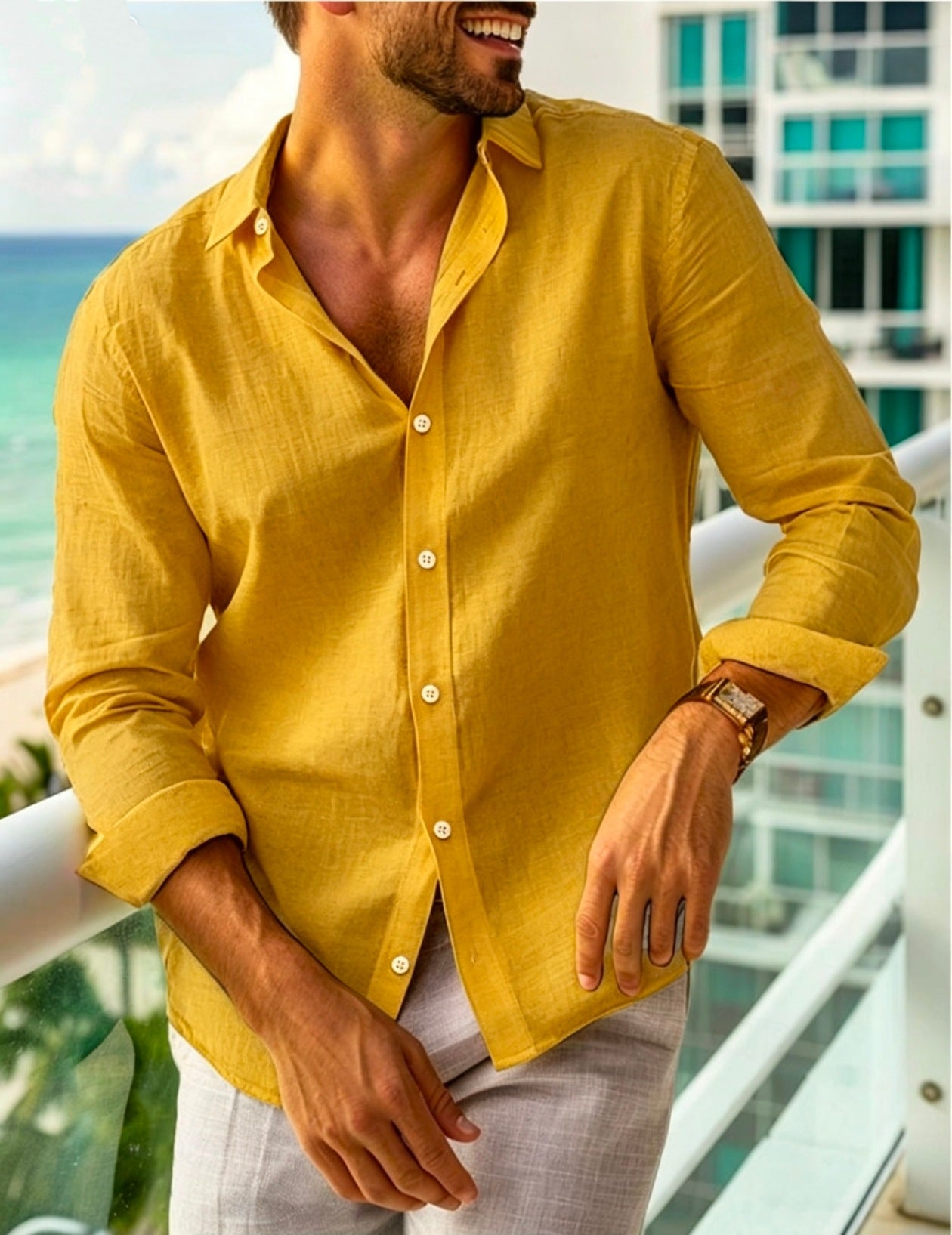 Sommerhemd Langarm Slim Fit